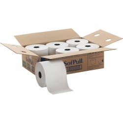 Georgia-Pacific by GP PRO SofPull Hardwound 1-Ply Paper Towels, 100% Recycled, White, 1000ft Per Roll, Pack Of 6 Rolls