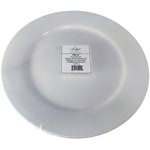 Hoffman Vertex China Ceramic Argyle Collection Rolled Edge Plates, 12in, Bright White, Case Of 12 Plates