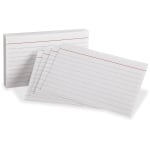 Oxford Ruled Heavyweight Index Cards, 3in x 5in, White, Pack Of 100