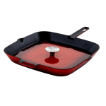 MegaChef Cast Iron Grill Pan, 14in, Red