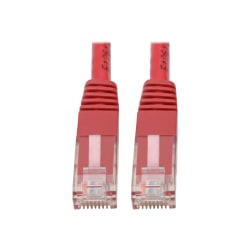 Tripp Lite Cat6 Cat5e Gigabit Molded Patch Cable RJ45 M/M 550MHz Red 5ft 5ft - 1 x RJ-45 Male Network - 1 x RJ-45 Male Network - Gold Plated Contact - Red