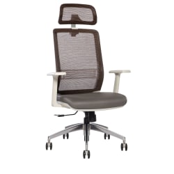 Sinfonia Sing Ergonomic Mesh Mid-Back Task Chair, Adjustable Height Arms, Copper/White