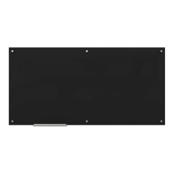 U Brands Frameless Non-Magnetic Glass Dry Erase Board, 70in X 35in, Black