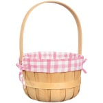 Amscan Easter Wood Chip Basket, 14inH x 9-7/16inW x 9-7/16inD, Pink