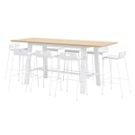 KFI Studios Midtown Bar Height Table & Bar Stool Set, White/Natural