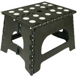 Range Kleen SS1B 1 Step Folding Black Step Stool - 1 Step - 300 lb Load Capacity - Black