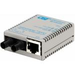 Omnitron miConverter/S 10/100 Ethernet Fiber Media Converter RJ45 ST Multimode 5km - 1 x 10/100BASE-T, 1 x 100BASE-FX, USB/US AC Powered, Lifetime Warranty