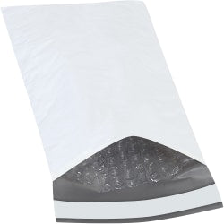 Partners Brand eCom Bubble-Lined Poly Mailers, 5in x 10in, White, Case Of 250