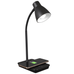 OttLite Wellness Series Infuse LED Desk Lamp With Wireless And USB Charging, 15-1/2inH, Black