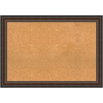 Amanti Art Cork Bulletin Board, 41in x 29in, Natural, Cyprus Walnut Wood Frame