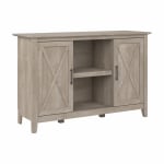 Bush Furniture Key West 47inW Accent Cabinet With Doors, Washed Gray, Standard Delivery