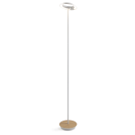 Koncept Royyo LED Floor Lamp, 45-1/2inH, Matte White Body/White Oak Base