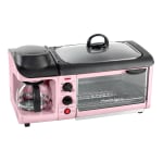 Nostalgia Retro 3-in-1 Family Size Breakfast Station, 12in x 19-1/4in, Pink