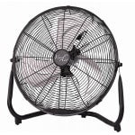 Vie Air 14in 3-Speed High-Velocity Floor Fan, 16-3/4inH x 16-3/4inW x 7-1/2inD, Black