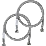 Certified Appliance Accessories Braided Stainless Steel Washing Machine Hoses, 4', Silver, Set Of 2 Hoses