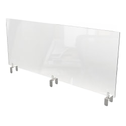 National Public Seating Room Divider, 7-Section, 72inH x 27inW x 164inD, Clear