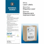 Business Source Shipping Labels - 5 1/2in Width x 8 1/2in Length - Permanent Adhesive - Rectangle - Laser, Inkjet - White - 2 / Sheet - 100 Total Sheets - 200 / Box - Lignin-free, Jam-free, Smudge Resistant