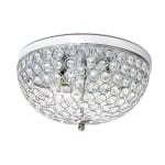 Lalia Home Crystal Glam 2-Light Ceiling Flush-Mount Light, Chrome/Crystal