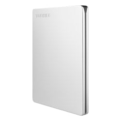 Toshiba Canvio Slim Portable External Hard Drive, 1TB, Silver