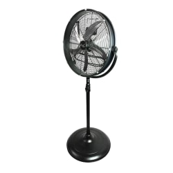 Vie Air 20in 3-Speed High-Velocity Pedestal Drum Fan, 53inH x 25inW x 19inD, Black