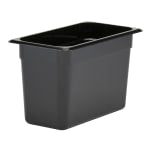 Cambro Camwear GN 1/3 Size 8in Food Pans, 8inH x 7inW 12-3/4inD, Black, Set Of 6 Pans