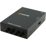 Perle S-100MM-S2ST40 Media Converter - 2 x ST Ports - 100Base-FX, 100Base-EX - 24.85 Mile - Rail-mountable, Wall Mountable, Rack-mountable