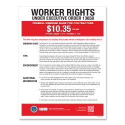 ComplyRight Federal Contractor Minimum Wage Poster, English, 11in x 17in