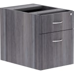 Lorell Essentials 22inD Vertical Pedestal File Cabinet With 1 Box Drawer And 1 File Drawer, Weathered Charcoal