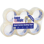 Tape Logic Quiet Carton-Sealing Tape, 2in x 55 Yd., Clear, Pack Of 6 Rolls