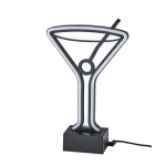 Adesso Simplee Infinity Neon Table Lamp, 10inH, Martini Glass, Black