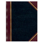 National Brand 50% Recycled Black Texhide Record Book With Margin, 8 3/8in x 10 3/8in, 300 Pages