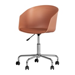 Flash Furniture Madigan Faux Leather Mid-Back Armless Swivel Task Office Chair, Brown