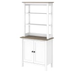 Bush Business Furniture Mayfield 66inH 5-Shelf Bookcase With Doors, Pure White/Shiplap Gray, Standard Delivery