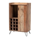 Baxton Studio Modern And Contemporary 47inH Wine Storage Cabinet, Brown/Rose Gold