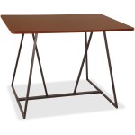 Safco Oasis Standing-Height Teaming Table - High Pressure Laminate (HPL), Cherry Top - 60in Table Top Width x 48in Table Top Depth - 42in Height - Assembly Required