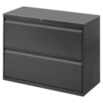 WorkPro 42inW x 18-5/8inD Lateral 2-Drawer File Cabinet, Charcoal