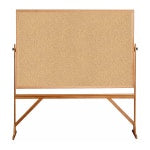 Ghent 2-Sided Cork Bulletin Board, 78in x 77in, Wood Frame With Brown Finish