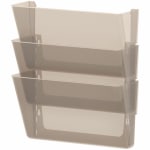 Storex Stacking Letter Size Wall Pockets, 7inH x 16inW x 4inD, Smoke, Pack Of 3 Wall Pockets