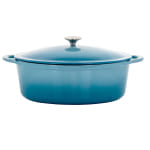 MegaChef 7-Quart Cast Iron Casserole Dish, Blue