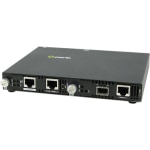 Perle SMI-1110-SFP Gigabit Ethernet Media Converter - 2 x Network (RJ-45) - Management Port - 1000Base-T, 1000Base-X - 1 x Expansion Slots - 1 x SFP Slots - External, Rail-mountable, Rack-mountable, Wall Mountable