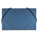 JAM Paper Business Card Case With Elastic Closure, Blue Metallic