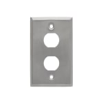 Eaton Tripp Lite Series RJ45 Bulkhead Wall Plate 2 Cutouts Industrial Metal Single Gang TAA - Faceplate - wall mountable - RJ-45 - silver - 2-gang - TAA Compliant