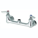 T&S Brass Wall-Mount Double Pantry Swivel Base Faucet, 8in Centers, Stainless