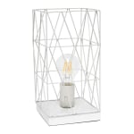 Simple Designs Geometric Square Table Lamp, 10-1/4inH, White