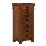 Powell Mairzee 8-Drawer Jewelry Armoire, 40-5/8inH x 19-5/8inW x 15-1/4inD, Misson Oak