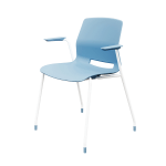 KFI Studios Imme Stack Chair With Arms, Sky Blue/White