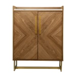 SEI Furniture Trilken 28inW Bar Cabinet With Wine Storage, Brown/Gold