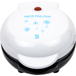 Nostalgia MyMini Personal Electric Waffle Maker, 3-3/4inH x 6-1/2inW x 5-1/4inD, White Snowflake