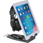 Allsop Headset Hangout Universal Headphone Stand And Tablet Holder, 9-1/2inH x 3-1/2inW x 8inD, Black