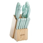 Kenmore Kane Stainless-Steel 14-Piece Cutlery Set, Glacier Blue